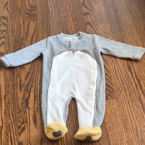 Adorable Gray and White Penguin Baby Onesie NEW